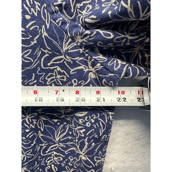 Appleseed’s Women Large Blue Cream Tunic Linen Blend Floral 3/4 Sleeves Boho - Picture 4 of 9